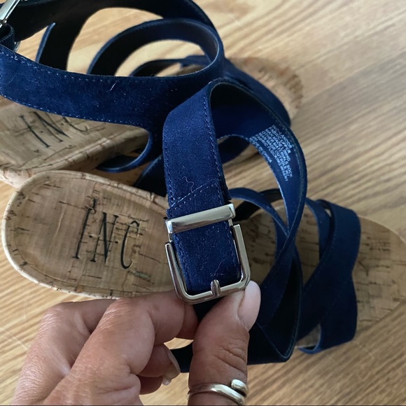 INC Landor Fabric Open Toe Wedge Sandal - Picture 6 of 10